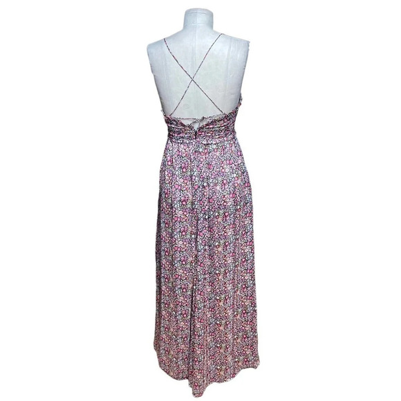 For Love & Lemons Joelle Maxi Dress Pink Floral Print - Picture 9 of 16